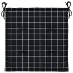 vidaXL Coussins de chaise de jardin lot de 2 motif à carreaux noir