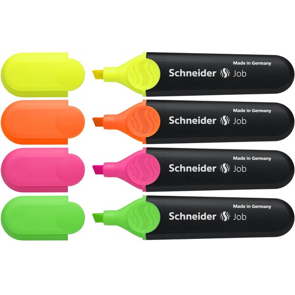 Surligneur Job assorti Pochette 4 x 10 SCHNEIDER