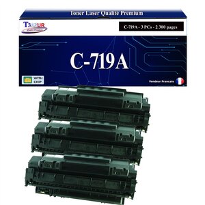 T3AZUR - Lot de 3 Toners compatibles avec Canon 719A pour Canon MF-5980DW MF-6140DN MF-6180DW Noir - 2 300p