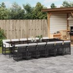 vidaXL Ensemble à manger de jardin 13 Pièces coussins noir résine tressée