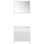 vidaXL Ensemble de meubles de bain 3Pièces Blanc brillant Bois ingénierie