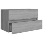 vidaXL Armoire de lavabo Sonoma gris 80x38 5x45 cm Bois d'ingénierie