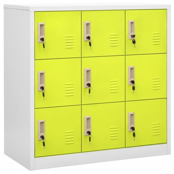 vidaXL Armoire à casiers Gris clair et vert 90x45x92 5 cm Acier
