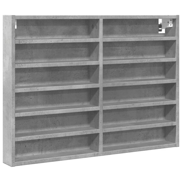 vidaXL Armoire à vitrine gris béton 80x8 5x58 cm bois d'ingénierie