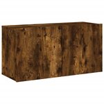 vidaXL Meuble TV mural chêne fumé 80x30x41 cm