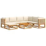 vidaXL Salon de jardin avec coussins 8 Pièces bois massif d'acacia