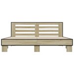 vidaXL Cadre de lit chêne sonoma 180x200 cm bois d'ingénierie et métal