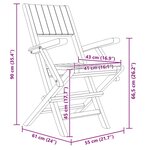 vidaXL Chaises de jardin pliantes lot de 2 55x61x90cm bois massif teck