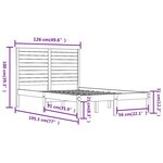 vidaXL Cadre de lit bois massif 120x190 cm petit double