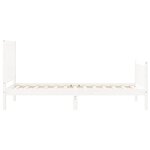 vidaXL Cadre de lit et tête de lit blanc 100x200 cm bois massif