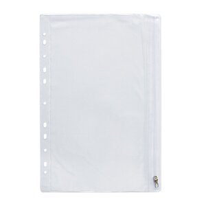 Sachet de 10 pochettes perforées à Zip PP 14/100ème. Format A4. Incolore ELBA