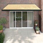 vidaXL Auvent rétractable jaune et blanc 3 5x2 5 m tissu et aluminium