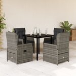 vidaXL Ensemble à manger de jardin 5 Pièces coussins gris résine tressée