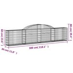vidaXL Paniers à gabions arqués 2 Pièces 300x30x60/80 cm Fer galvanisé