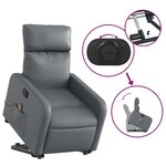 vidaXL Fauteuil inclinable de massage électrique gris similicuir