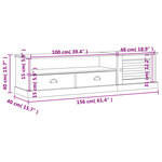 vidaXL Meuble TV VIGO gris 156x40x40 cm bois massif de pin