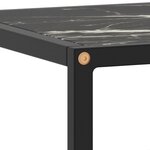vidaXL Meuble TV noir avec verre marbre noir 100x40x40 cm