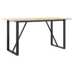 vidaXL Table à manger cadre en O 140x80x75 cm bois de pin massif fonte