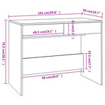 vidaXL Bureau Chêne sonoma 101x50x76 5 cm Bois d'ingénierie