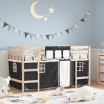 vidaXL Lit mezzanine pour enfants avec rideaux sans matelas 80x200 cm