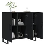 vidaXL Buffet noir 90x34x80 cm bois d'ingénierie