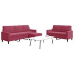 vidaXL Ensemble de canapés 3 Pièces avec coussins Rouge bordeaux Velours