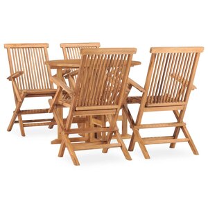 vidaXL Ensemble à manger d'extérieur pliable 5 Pièces Bois solide de teck