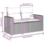 Ensemble de canapé de jardin 8 pièces avec coussins gris poly rattan