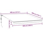 vidaXL Auvent rétractable automatique avec LED bordeaux 400x300 cm