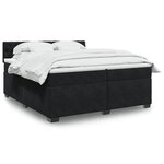 vidaXL Sommier à lattes de lit et matelas Noir 200x200 cm Velours