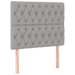vidaXL Cadre de lit avec tête de lit Gris clair 100x200 cm Tissu