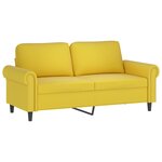 vidaXL Ensemble de canapés 2 Pièces avec coussins jaune velours