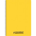 Cahier spirale 180 pages 5x5 90 g avec couverture polypropylène assortie  format 21 x 29 7 cm CONQUERANT