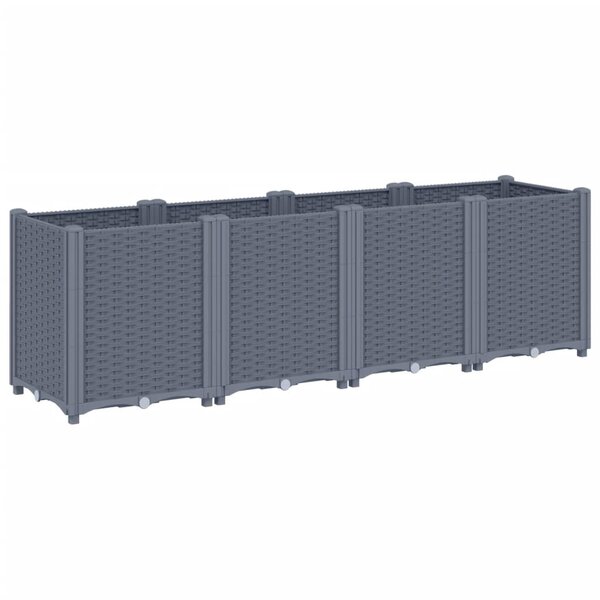 vidaXL Jardinière gris 160x40x53 cm polypropylène