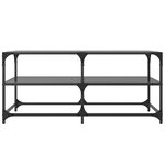 vidaXL Table basse avec dessus en verre noir 98 5x50x45 cm acier