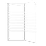 vidaXL Enclos de bain 120x68x130 cm verre trempé rayures