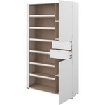 Armoire à chaussures SHoeS - chêne et Steam noir - 2 portes + 1 tiroir - 110 x 186 x 33 cm - 20 paires