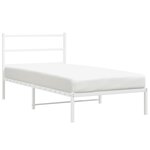 vidaXL Cadre de lit métal avec tête de lit blanc 100x200 cm