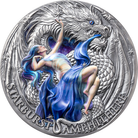 Pièce de monnaie en Argent 2000 Francs g 62.2 (2 oz) Millésime 2023 Dragonology STARBURST AMPHITHERE