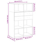 vidaXL Buffet haut blanc 80x42 5x124 cm bois d'ingénierie