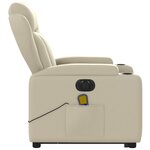 vidaXL Fauteuil inclinable de massage électrique crème similicuir