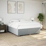vidaXL Cadre de lit sans matelas gris clair 200x200 cm tissu