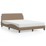 vidaXL Lit avec matelas cappuccino 140x190 cm similicuir