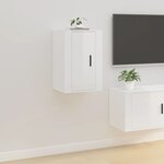 vidaXL Meubles TV muraux 2 Pièces Blanc brillant 40x34 5x60 cm