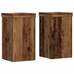 vidaXL Supports pour plantes 2 Pièces vieux bois bois d'ingénierie