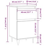 vidaXL Buffets 2 Pièces sonoma gris 40x35x70 cm bois d'ingénierie