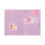 Carte de voeux enfant - anniversaire - happy birthday ballons roses