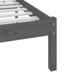 vidaXL Cadre de lit Gris 150x200 cm Bois de pin massif Très grand