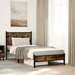 vidaXL Cadre de lit en métal sans matelas chêne fumé 80x200 cm