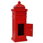 Boîte aux lettres à pilier aluminium vintage antirouille Rouge Rouge 02_0041556